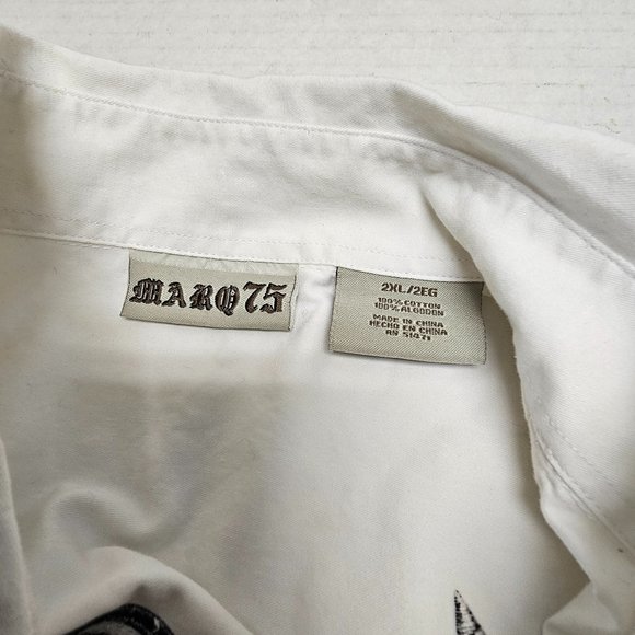 RARE Vintage Marquis MARQ 75 Button Down Dragon Eagle Alpha Embroidered Shirt - Picture 13 of 16